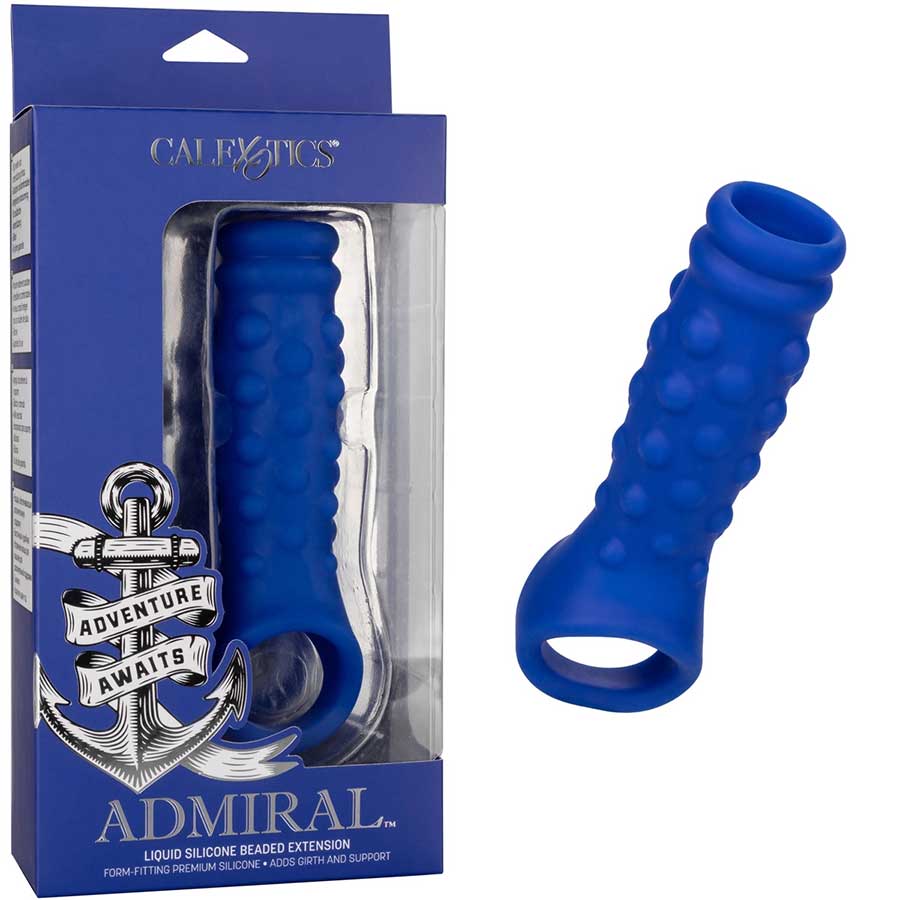 Admiral Liquid Silicone Blue Beaded Cock Sheath Girth Enhancer