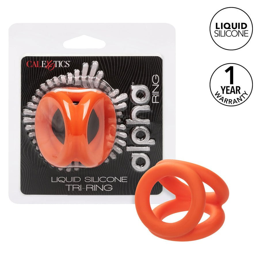 Alpha Liquid Silicone Tri-Ring Erection Enhancer Orange