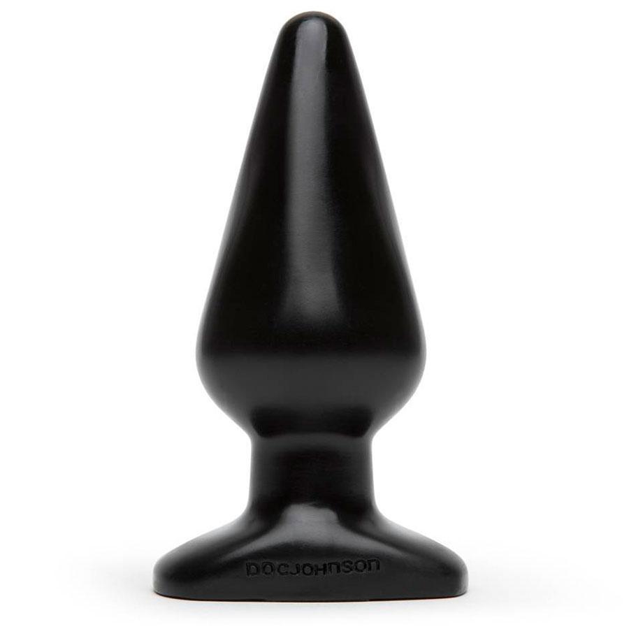 Classic Large Black Butt Plug / Smooth Tapered Anal Plug with Base