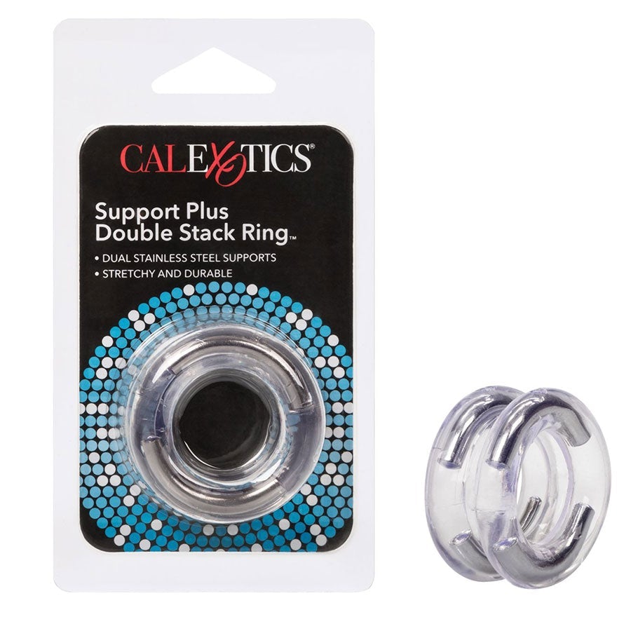 Clear Support Plus Double Stack Cock Ring by Cal Exotics