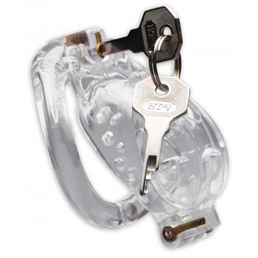 Customizable Locking 3.5 Inch Adjustable Clear Chastity Cage