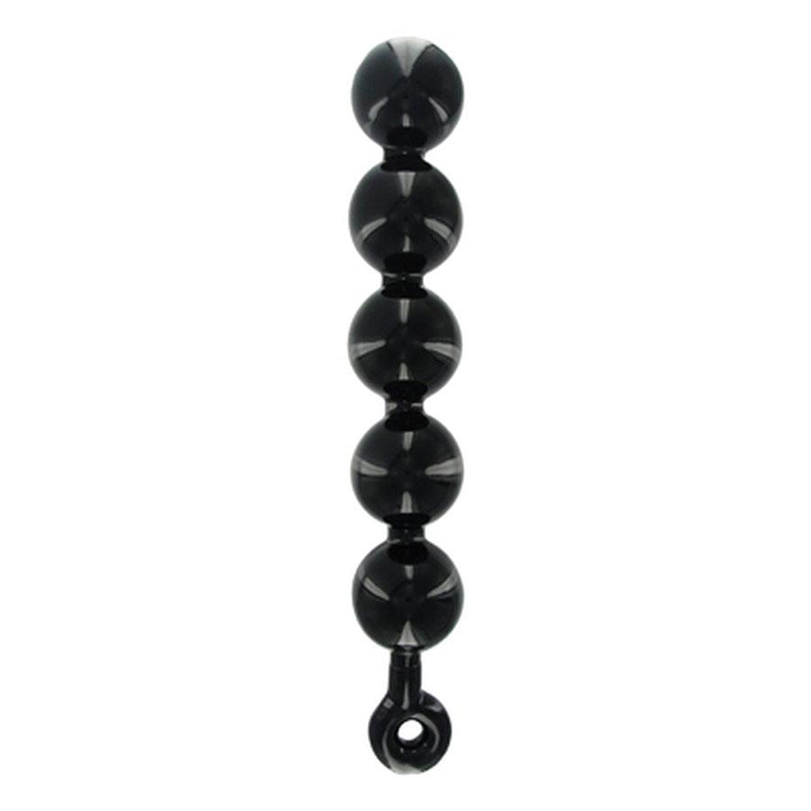 Ebony Anal Beads - Huge Black Anal Beads with Safety Loop | Massive 67 mm Balls