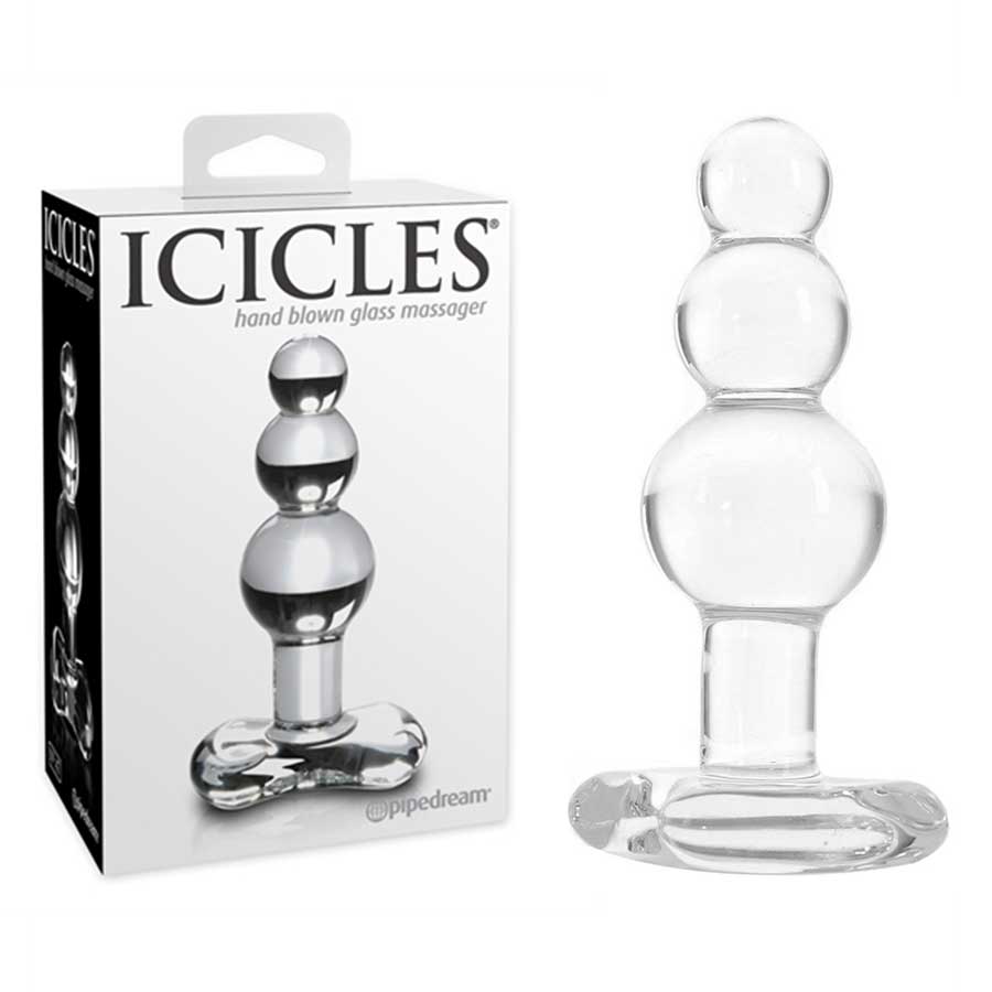 Icicles No. 47 Clear Glass Anal Plug for Men by Pipedream Products