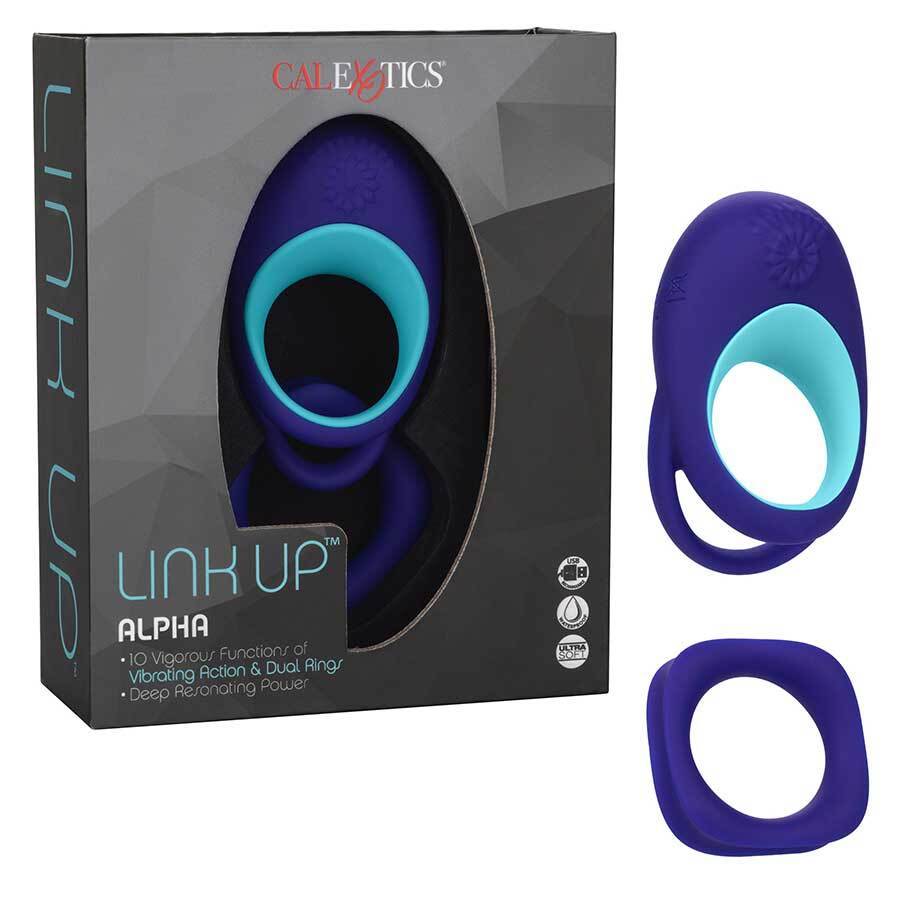 Link Up Alpha Dual Ring Vibrating Cock Ring by Cal Exotics