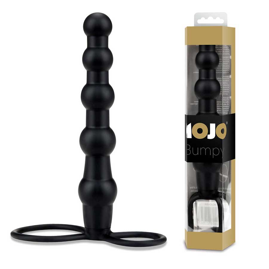 Mojo Bumpy Black Silicone Double Penetration Cock Ring