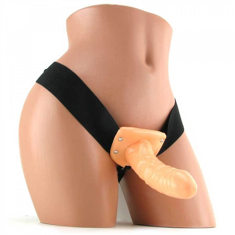 Penis Extension Sleeve 6 Inch Hollow Tan Strap On Sheath