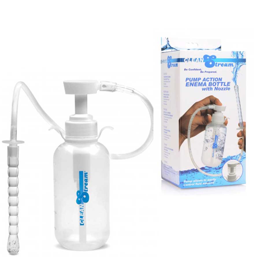 Pump Action Anal Enema and Douche Bottle with Comfort Tip 300 ml by CleanStream