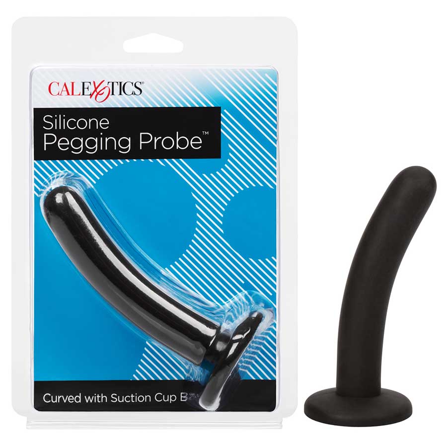 Black Silicone 5 Inch Pegging Probe and Anal Dildo