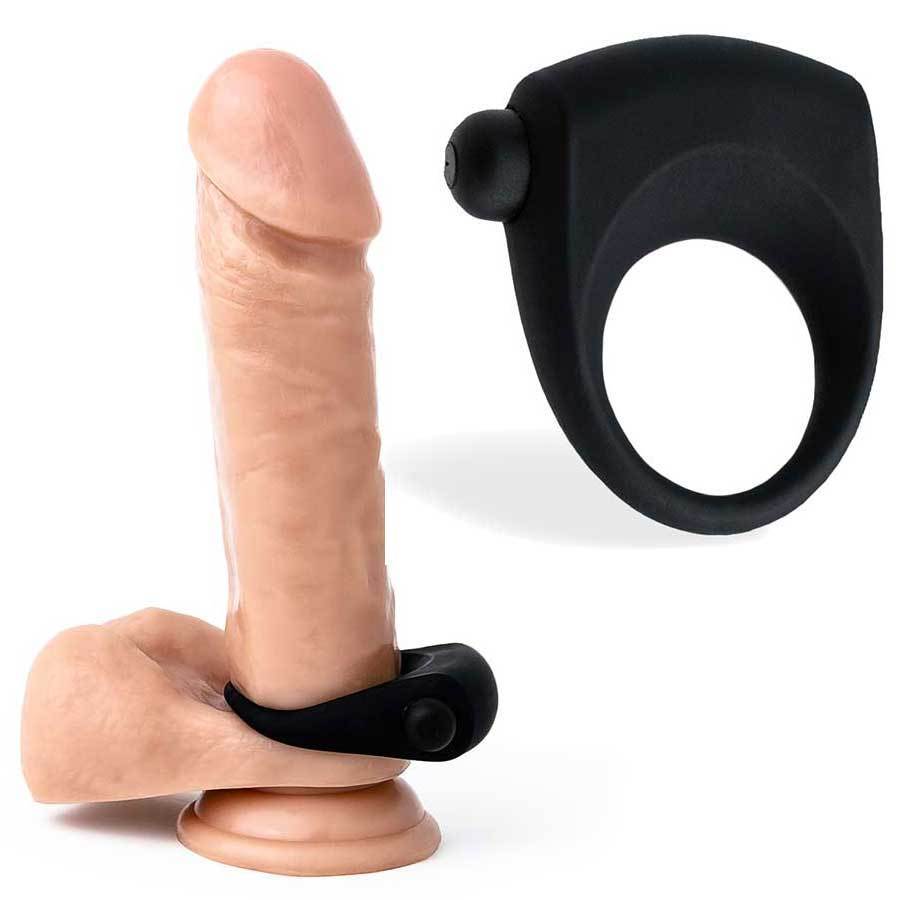 Single Speed Vibrating Cock Ring 1 N' Done Black Silicone