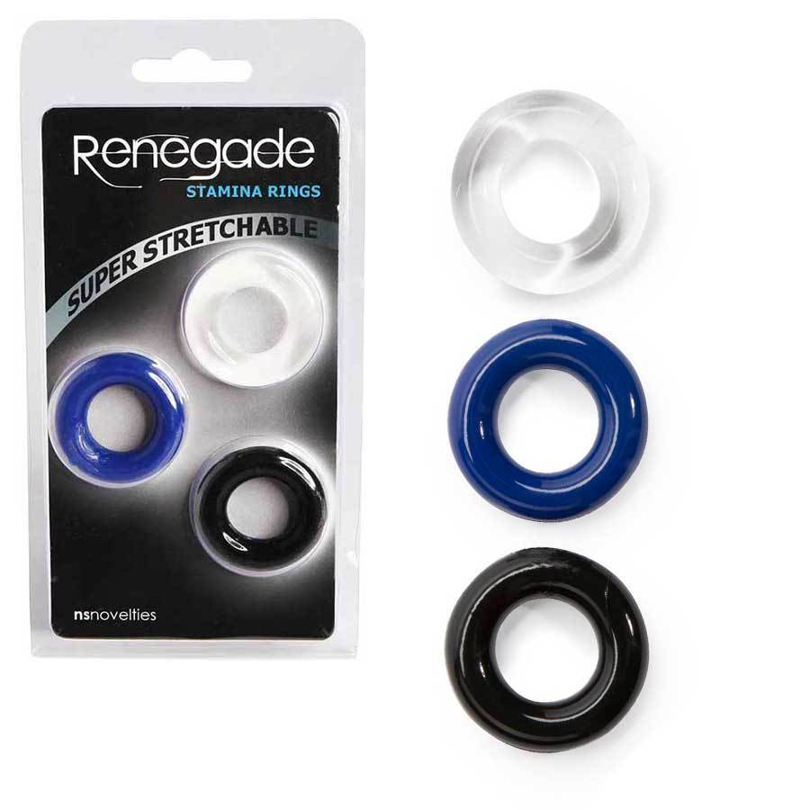 Stretchy Stamina Cock Rings 3 Pack by Renegade