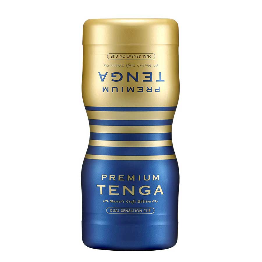 Tenga Premium Double Hole Male Masturbation Cup Blue