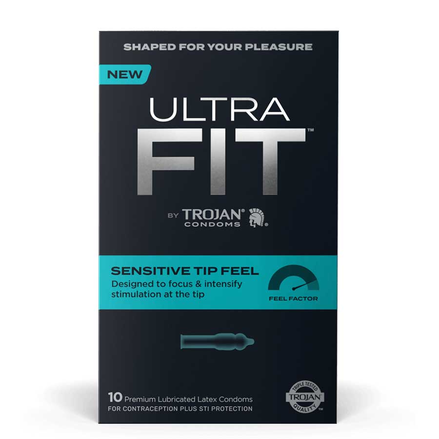 Trojan Ultrafit Sensitive Tip Latex Condoms 10 Pack