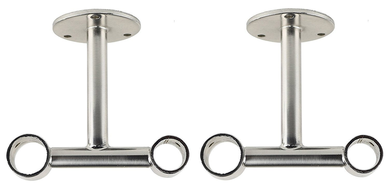 Double Ceiling Bracket For Curtain Rod Fits 1 Inch Front