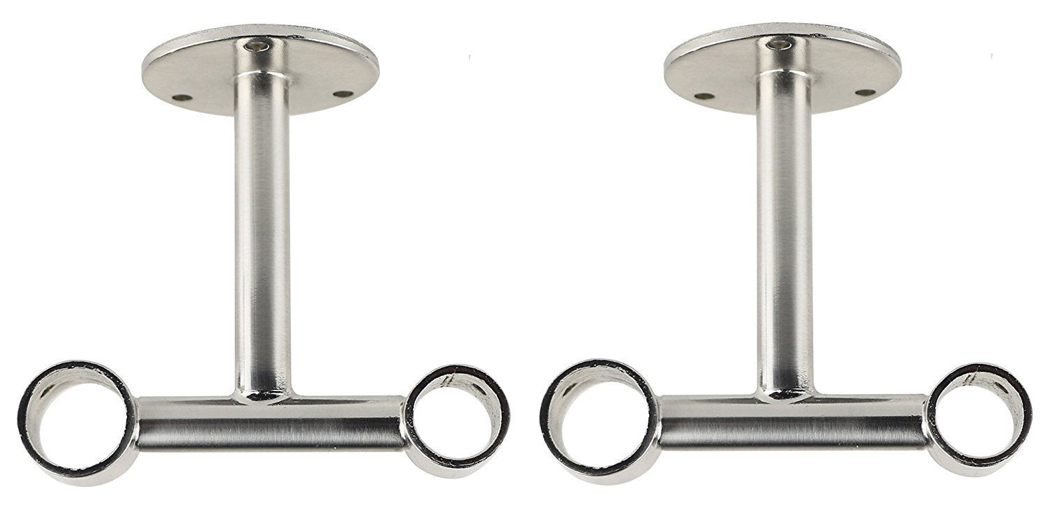 Double Ceiling Bracket For Curtain Rod Fits 1 Inch Front Rod And