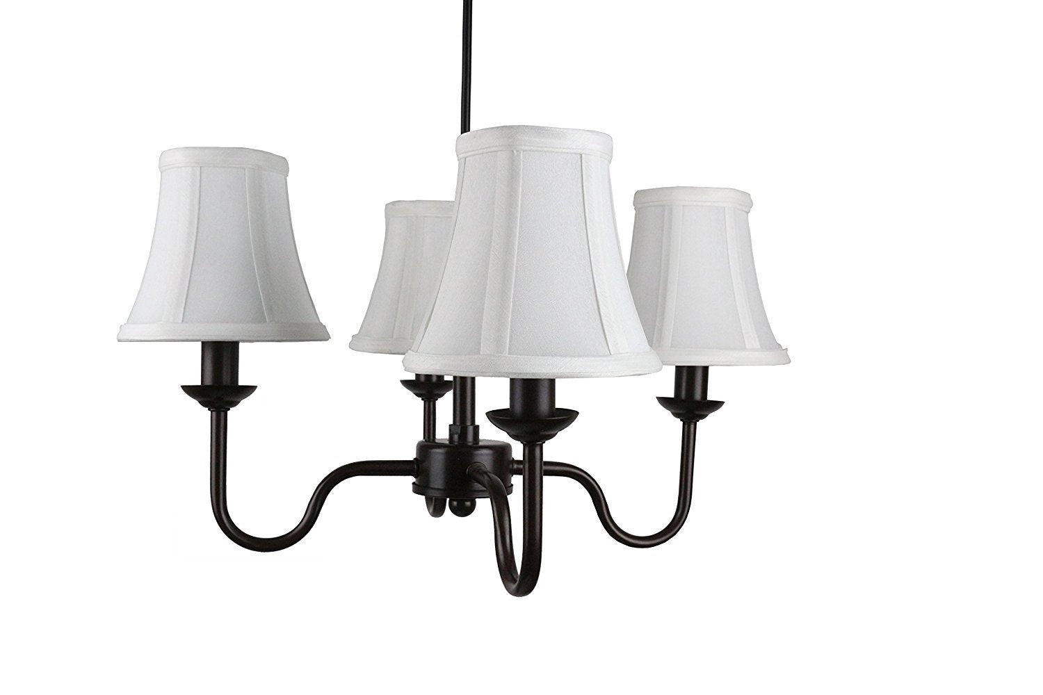 Portable Shire 4-Light Chandelier with Off White Silk Bell ...