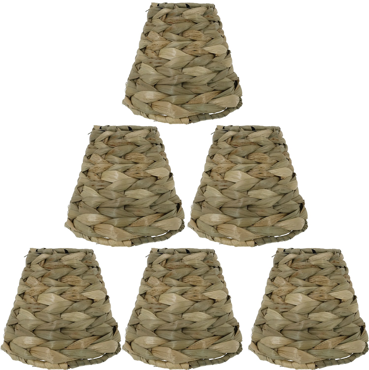 Natural Woven Seagrass Chandelier Lamp Shades, Clip-on, 3 ...