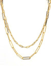 Metal Paper Clip Chain 2 Layered Necklace - Fashion Quality Boutik