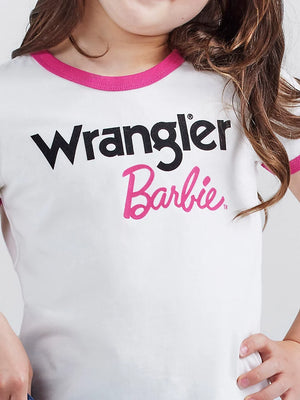 Wrangler Girl's Barbie Logo Ringer Tee - Centerville Western Store