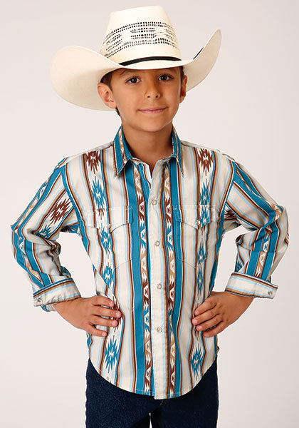 Roper Boy's Retro Stripe Shirt - Centerville Western Store