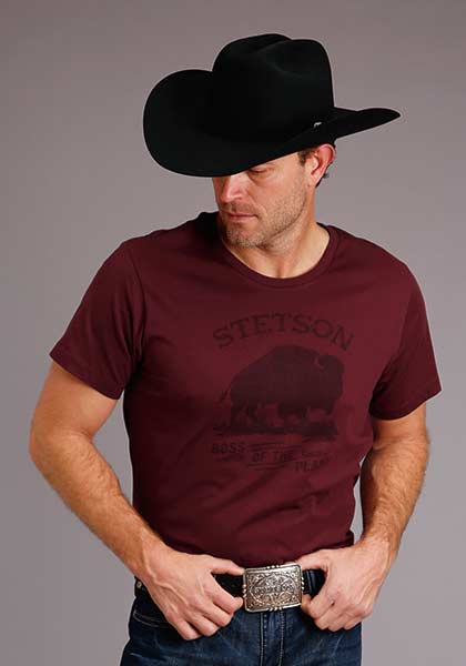 sjælden Furnace pensum Stetson Men's Short Sleeve "Boss of The Plains" T-shirt - Centerville  Western Store