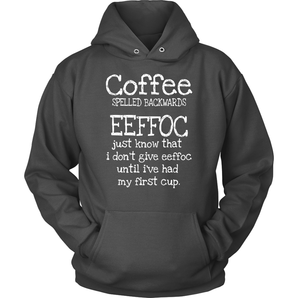 Coffee Spelled Backwards EEFFOC Hoodie – Turn Left T-Shirts Racewear