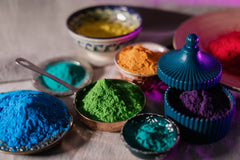 assortment of color powders for holi