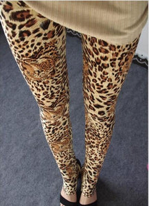 YSDNCHI 2021 Fashion Women Leggings Slim High Waist Elasticity Leggings Leopard Printing leggins Woman Pants Cotton Leggings