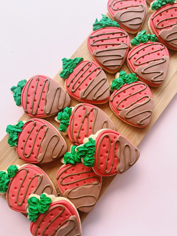 Chocolate-coated Strawberry Valentines Cookies