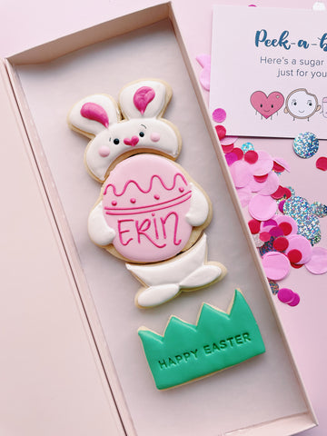 Personalised Custom Easter Bunny Cookie Gifts Cute Giant Easter Bunny Cookie - Sugar Rush by Steph