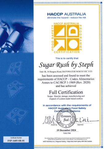 Sugar Rush by Steph HACCP Certification