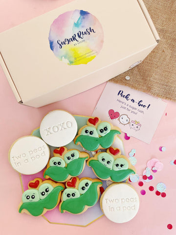 Two Peas In A Pod Valentines Cookies