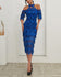 Revelry High Neck Cold Shoulder Tassel Elegant Dress - Blue | Flirtyfull.com