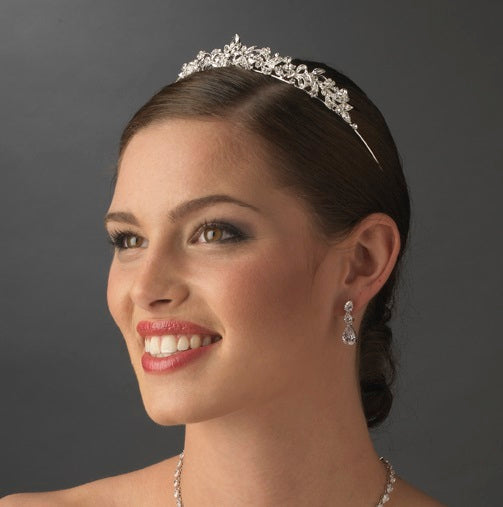 Crystal Encrusted Silver Classic Bridal Tiara Headpiece La Bella Bridal Accessories