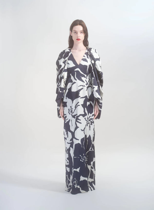 murral candle print sheer dress(purple) | www.trevires.be