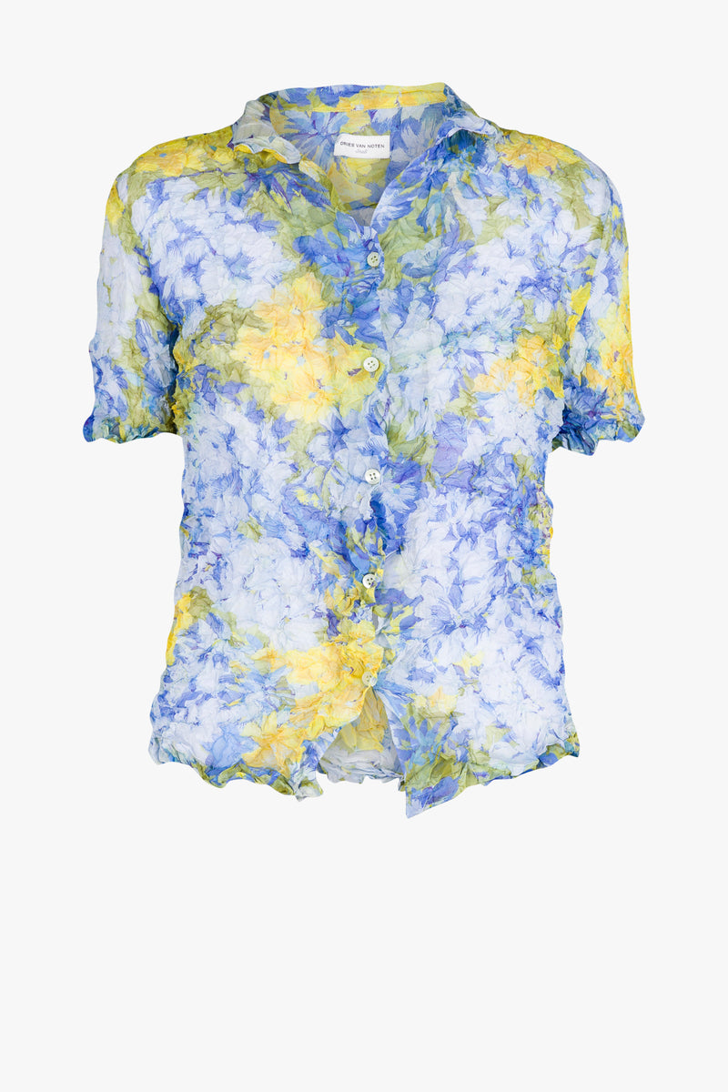 DRIES VAN NOTEN Crush Chiffon Floral Shirt – McMullen