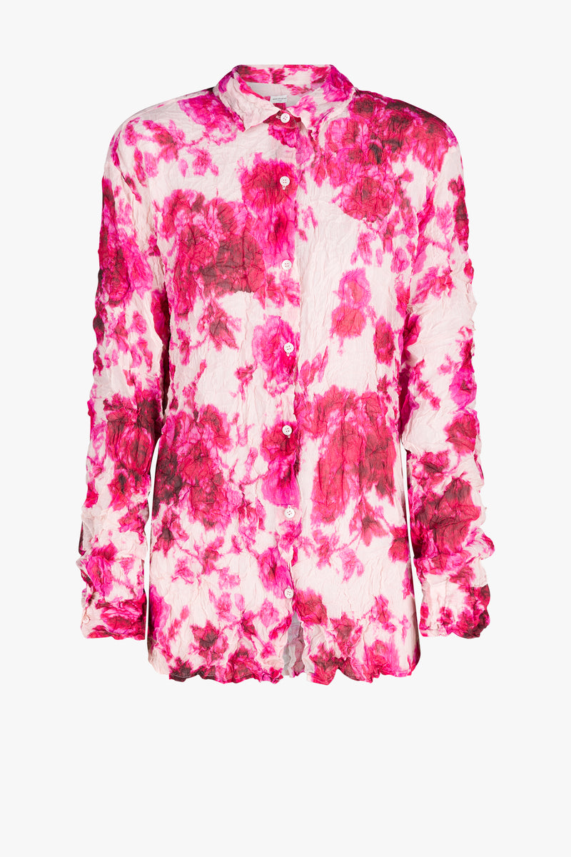 DRIES VAN NOTEN Crushed Chiffon Floral Shirt – McMullen