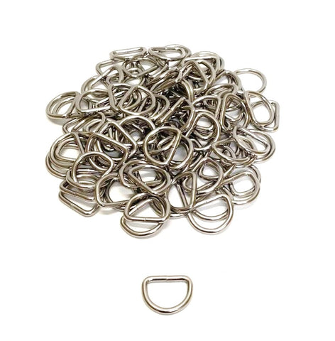 Silver Metal D Rings - Multiple Sizes
