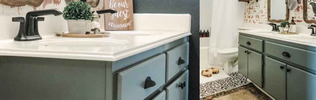 Guest Bath Makeover With Ana Ochoa And Nuvo Cabinet Paint Giani Inc