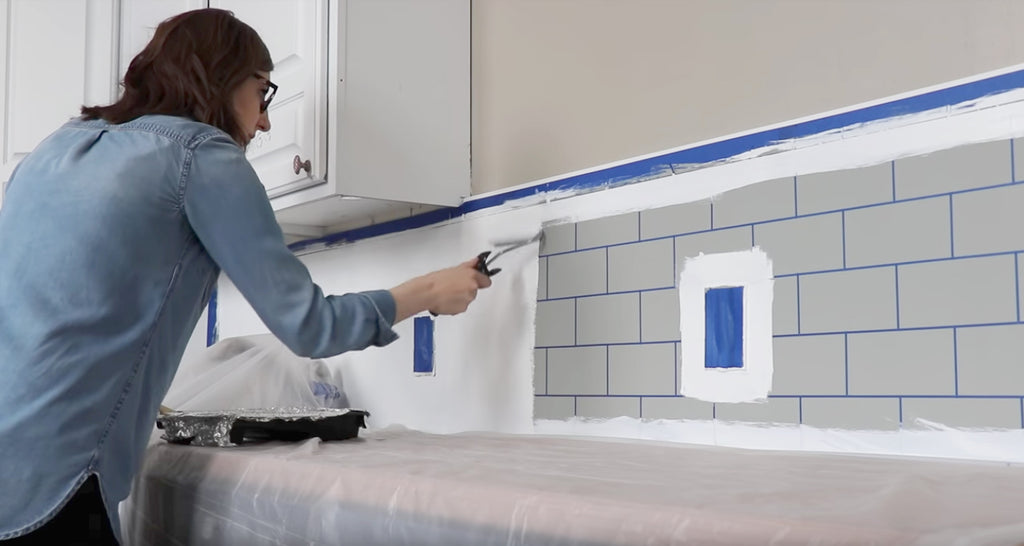 Giani Subway Tile Paint Kit - Create a faux subway tile backsplash in just a few hours! (and under $50!)