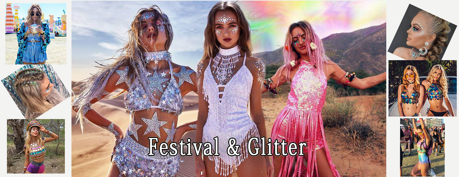 glitter mesh dress festival
