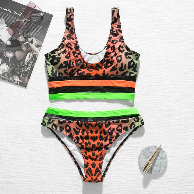 push up patchwork bikini