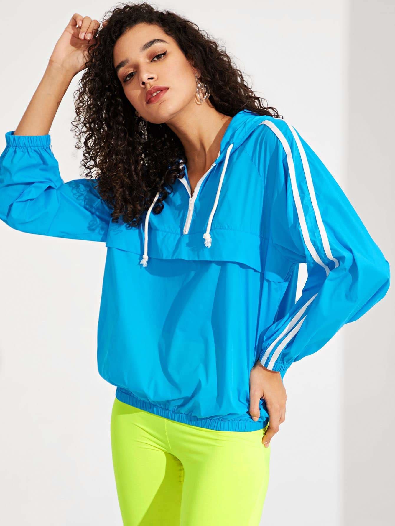 zip up drawstring hoodie