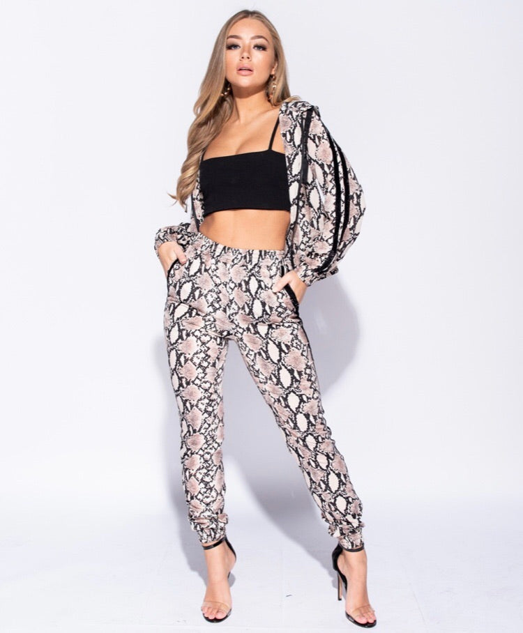 snake print tracksuit