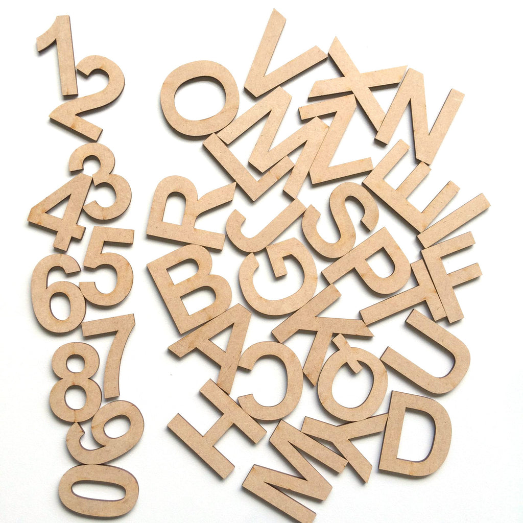 50mm & 100mm Arial Wooden MDF Letters & Numbers Alphabet ...