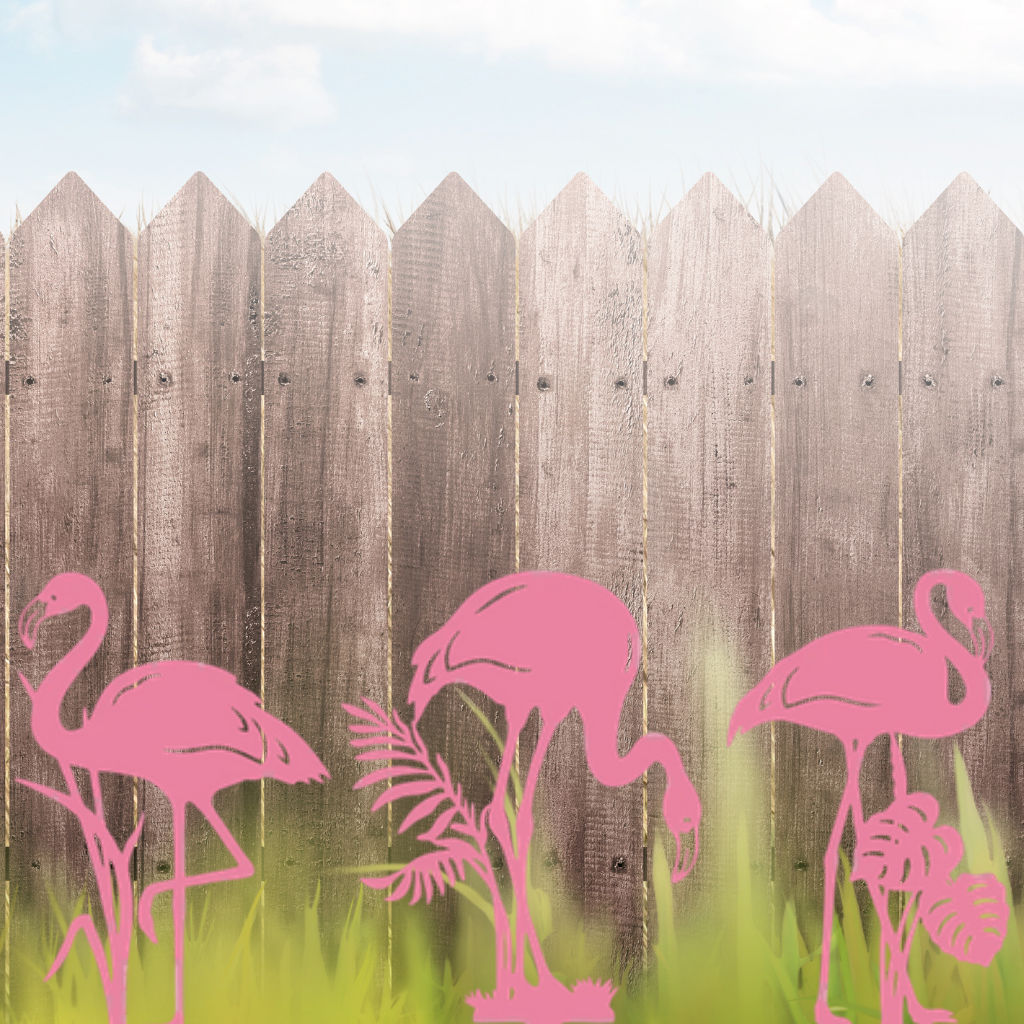 wild flamingo garden stakes pair