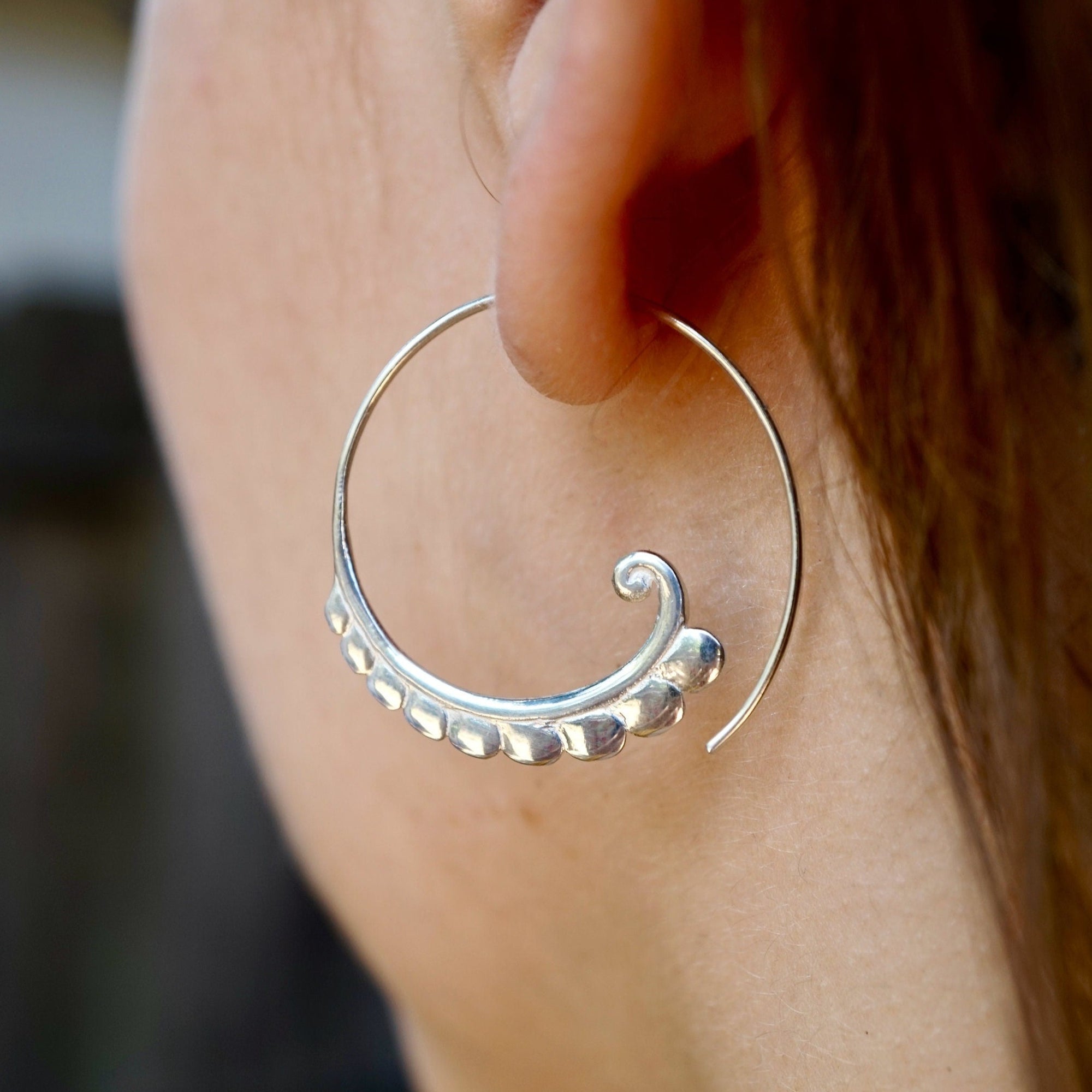 Spiral Earrings Gold - Minimalist Hoop Threader Earrings - TheBlissfulCo