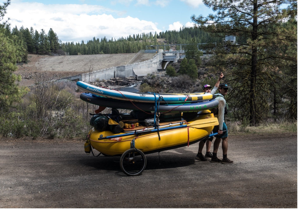 rafts on cart