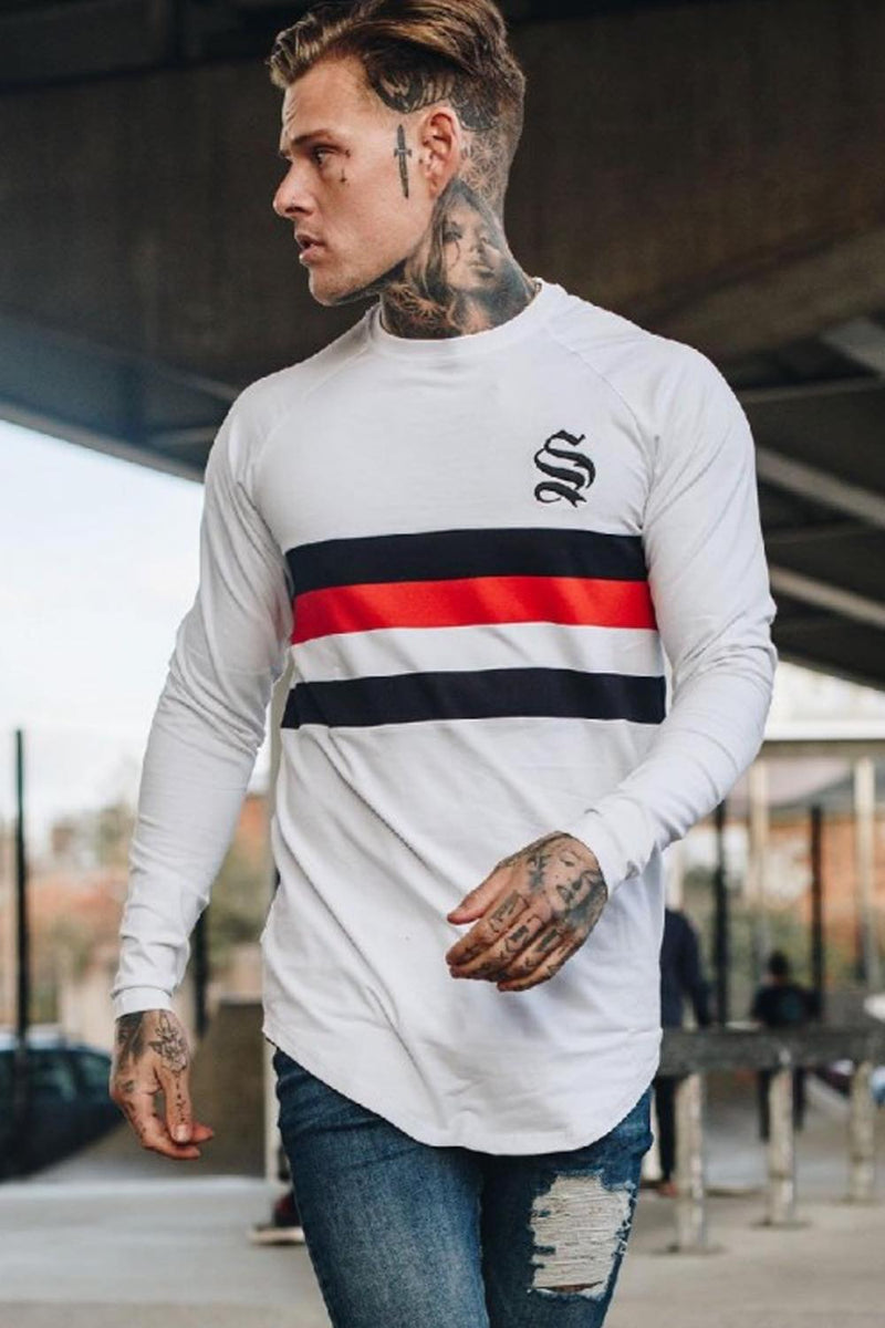 red sleeve raglan