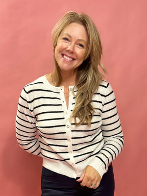 Fall in Line Striped Cardigan - Shabby 2 Chic Boutiques