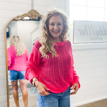 Larissa Loose Knit Sweater in Raspberry